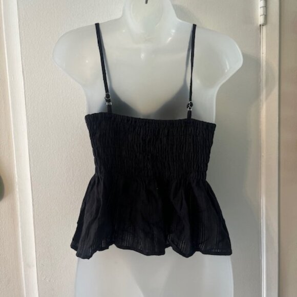 Cute Summer Gathered Tank Top ~ Black - Picture 5 of 6